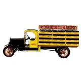 FR- Two Hurley Vintage Pressed Steel Toy Trucks, Tow Truck and Dump Truck and Coca-Cola Delivery Truck