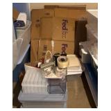 B - Collection of Moving and Storage Boxes with Plastic Totes and Packing Supplies