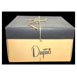 DR - Vintage Swiss Straw Fedora Hat with Navy Band for Dayton