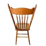 LL - Set of 4 Vintage Spindle Back Wooden Dining Chairs with Cane Seats