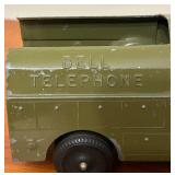 LR/FR - 2 Vintage Hubley Bell Telephone Service Toy Metal Trucks
