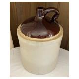 FR - Vintage 5 Gallon Stoneware Crock Jug with Brown Top