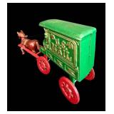 FR - Vintage Cast Iron U.S. Mail Horse Drawn Wagon