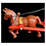 FR - Vintage Cast Iron U.S. Mail Horse Drawn Wagon