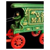 FR - Vintage Cast Iron U.S. Mail Horse Drawn Wagon