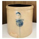 FR - 2 Gallon Bee Sting Stoneware Crock with Blue Cobalt Decoration