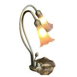 DR - 15-Inch Double Lily Art Nouveau Style Table Lamp with Glass Shades