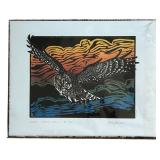 FR - Betsy Bowen Signed Limited Edition Linocut Print Great Gray Owl