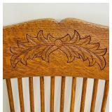 DR - Antique Oak Dining Chair with Cane Seat and Carved Backrest