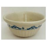 FR - Vintage Stoneware Pitcher and Bowl Set with Blue Floral Design, 12 Inch Pitcher