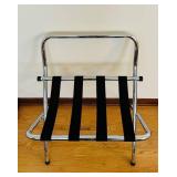 DR - Folding Chrome Luggage Rack with Black Straps