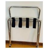 DR - Folding Chrome Luggage Rack with Black Straps