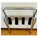 DR - Folding Chrome Luggage Rack with Black Straps