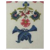 FR - Vintage Framed Embroidered Wall Art with Birds and Floral Design