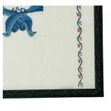 FR - Vintage Framed Embroidered Wall Art with Birds and Floral Design