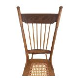 LR - Antique Oak Rocking Chair with Woven Cane Seat