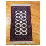BR1 - Persian Style Wool Area Rug with Red and Ivory Medallion Pattern