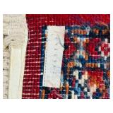 BR1 - Persian Style Wool Area Rug with Red and Ivory Medallion Pattern