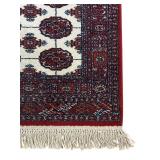 BR1 - Persian Style Wool Area Rug with Red and Ivory Medallion Pattern