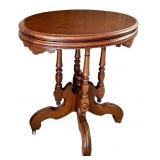 FR - Victorian Eastlake Walnut Oval Parlor Table