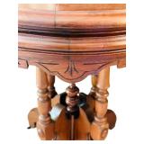 FR - Victorian Eastlake Walnut Oval Parlor Table