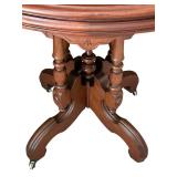 FR - Victorian Eastlake Walnut Oval Parlor Table