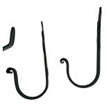 FR - Collection of Vintage Decorative Black Wrought Iron Wall Brackets and Hooks