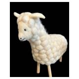 DR - Set of 3 Handcrafted Wool Sheep Figures with Wooden Legs