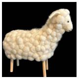 DR - Set of 3 Handcrafted Wool Sheep Figures with Wooden Legs