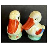 K - Vintage Duck Shaped Salt and Pepper Shakers, 3 Inch Ceramic Pair