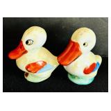 K - Vintage Duck Shaped Salt and Pepper Shakers, 3 Inch Ceramic Pair