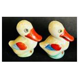 K - Vintage Duck Shaped Salt and Pepper Shakers, 3 Inch Ceramic Pair