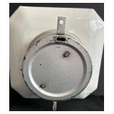 FR - Vintage German Porcelain Wall Clock with Blue Windmill Motif, 9 x 9 Inches