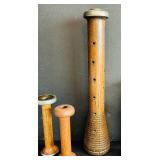 FR - Set of 6 Vintage Wooden Textile Mill Bobbins
