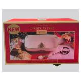 FR - Spode Christmas Tree Cranberry Server with Slotted Spoon and Covered Butter Set with Salt & Pepper