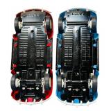 FR - Set of 2 Vintage Volkswagen Beetle Toy Cars, Red and Blue