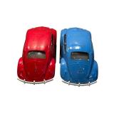 FR - Set of 2 Vintage Volkswagen Beetle Toy Cars, Red and Blue