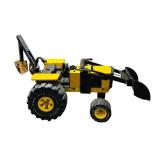 FR - Vintage Tonka Yellow Metal Backhoe Loader Toy