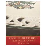 FR - Spode Christmas Tree Oval Pierced Dish 14in with Original Box
