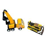 FR - Vintage Tonka Metal Toy Crane and Bulldozer Set