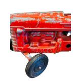 FR - Vintage Hubley Cast Iron Red Toy Tractor