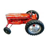 FR - Vintage Hubley Cast Iron Red Toy Tractor