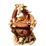 FR - Harmony Kingdom Giraffe Family Trinket Box Figurine with Box