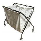 LL - Rolling Double Laundry Hamper with Removable Canvas Bags