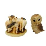 K - Harmony Kingdom "Unbridled & Groomed" Trinket Box & Harmony Kingdom Owl Trinket Box