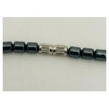 K - 16 Inch Turquoise Turtle Pendant Necklace with Hematite Beads