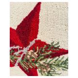 LR - Holiday Decor Set with Hooked Star Pillow, Cardinal Pillow, and Christmas Tree Stand Mat