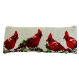 LR - Holiday Decor Set with Hooked Star Pillow, Cardinal Pillow, and Christmas Tree Stand Mat