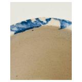 FR - Pair of Blue Vintage Spongeware Pottery Crocks