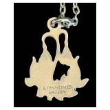 K - R. Tennesmed Sweden Vintage Silver Floral Pendant Necklace, 18 Inch